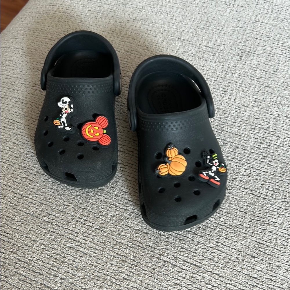 Black Crocs with Charms